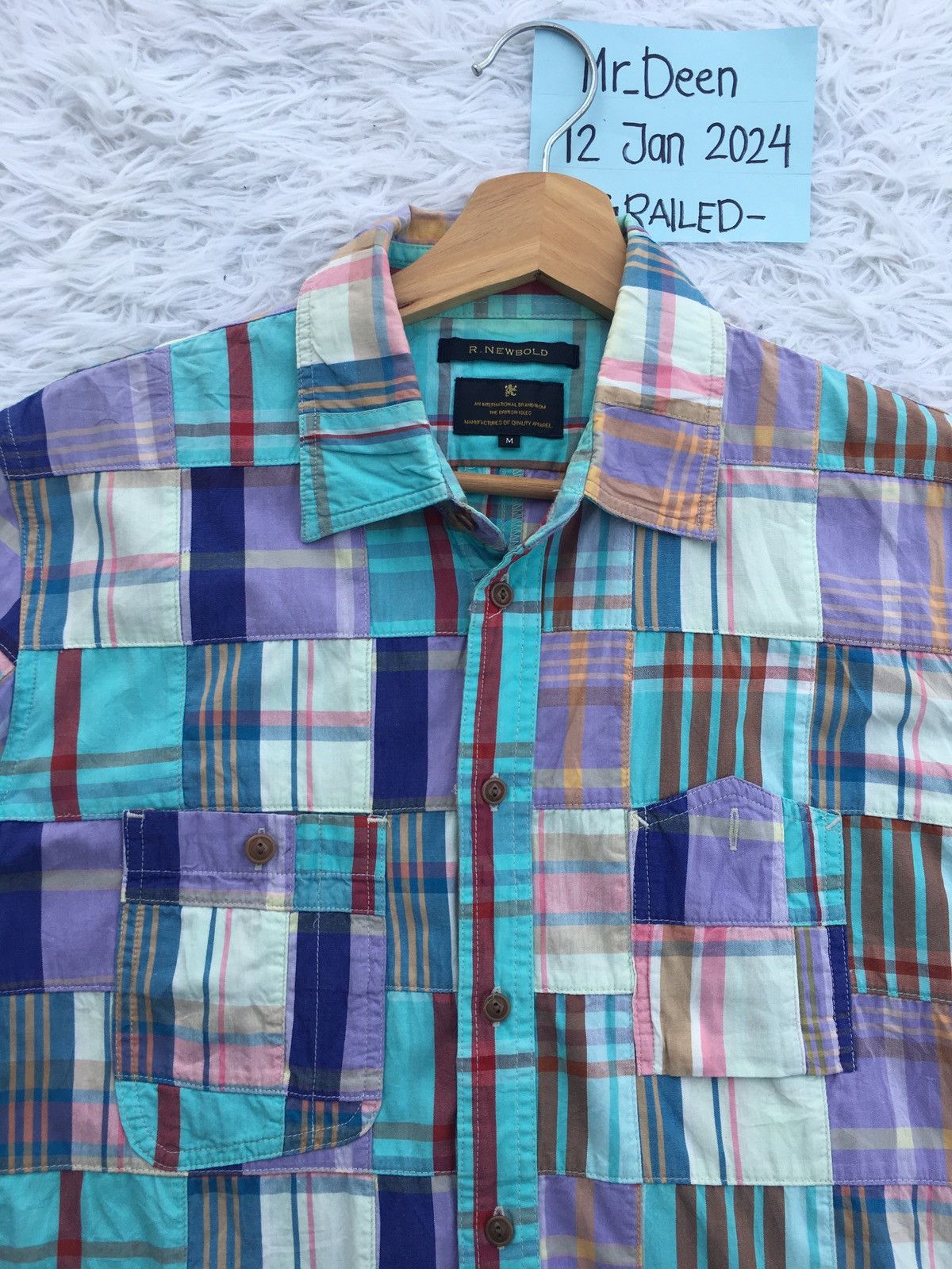 R.Newbold Rare Vintage R. Newbold Checkered Collar Shirt Size US M / EU 48-50 / 2 - 1 Thumbnail