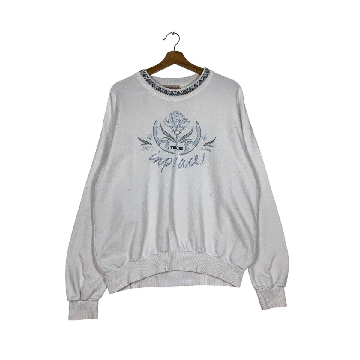 Drink Beer Save Water TUBORG Implace Embroidery Logo Sweatshirt #1258-C57 Size US M / EU 48-50 / 2 - 1 Thumbnail