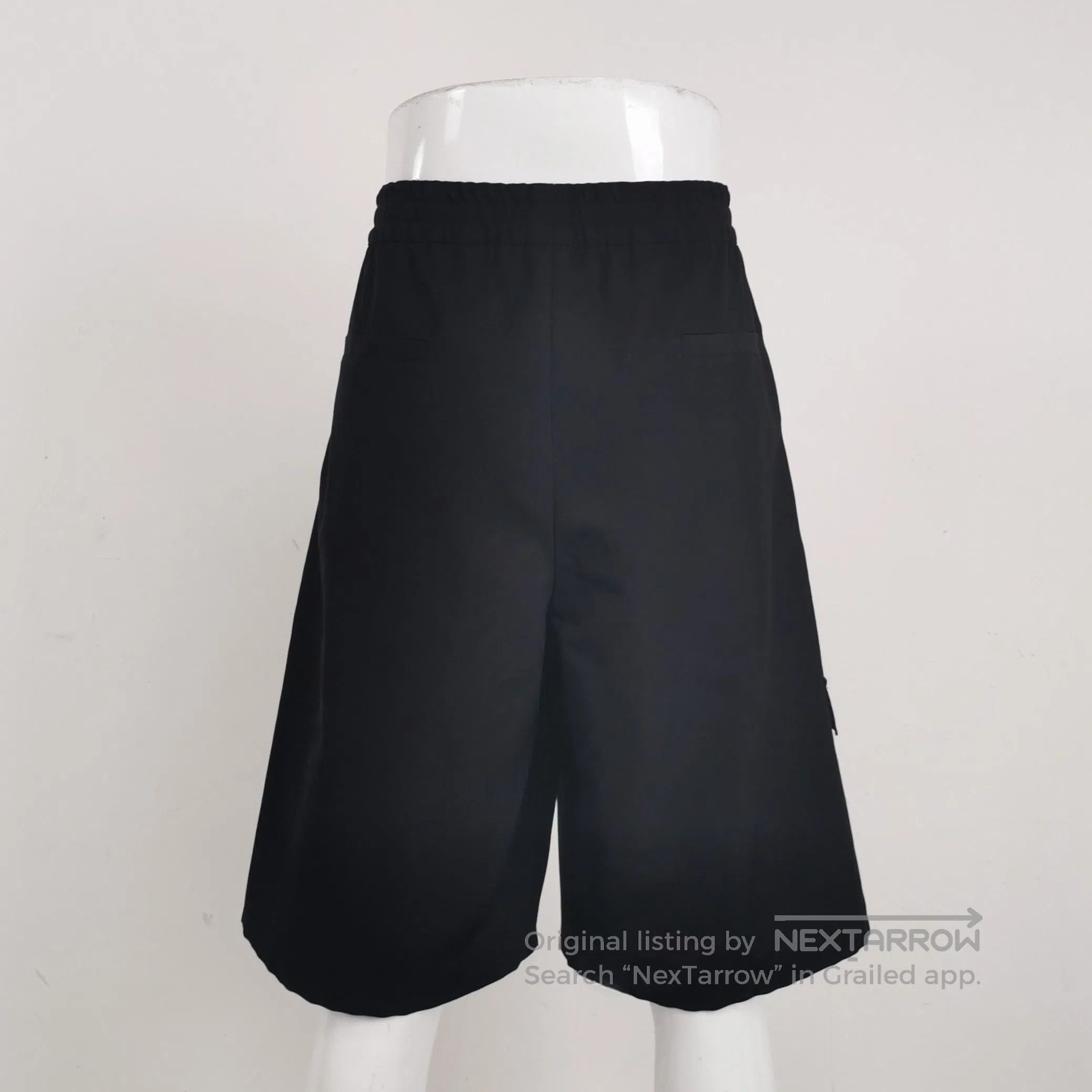 Prada Black Wool Logo Shorts in Large Size .