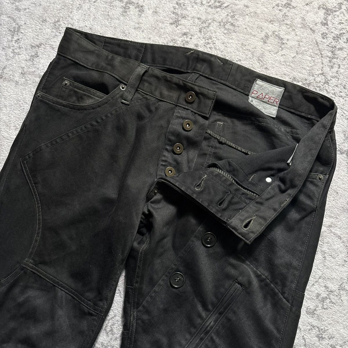 20471120 20471120 Paper Reconstructed Military Cargo Pants Black | 35 Size US 35 - 5 Thumbnail