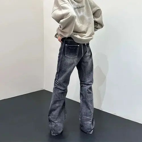 Japanese Brand Honeycomb Loose Flare Leg Vintage Design Jeans Size US 34 / EU 50 - 2 Thumbnail