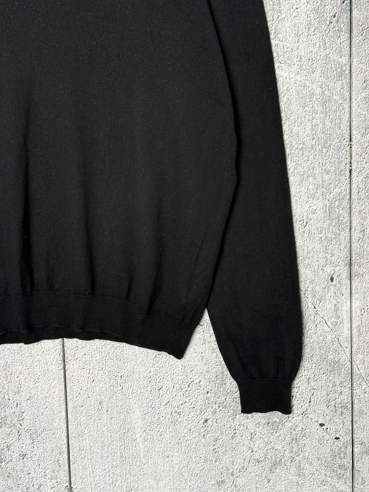 Prada Prada Milano Black V-Neck Sweater Cotton & Cashmere Jumper Size US L / EU 52-54 / 3 - 4 Thumbnail