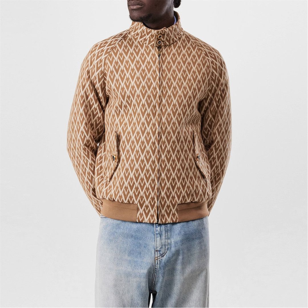 Valentino o1g2r1mq0526 All Over Logo Wool Jacket in Camel/Cream Size US L / EU 52-54 / 3 - 3 Thumbnail