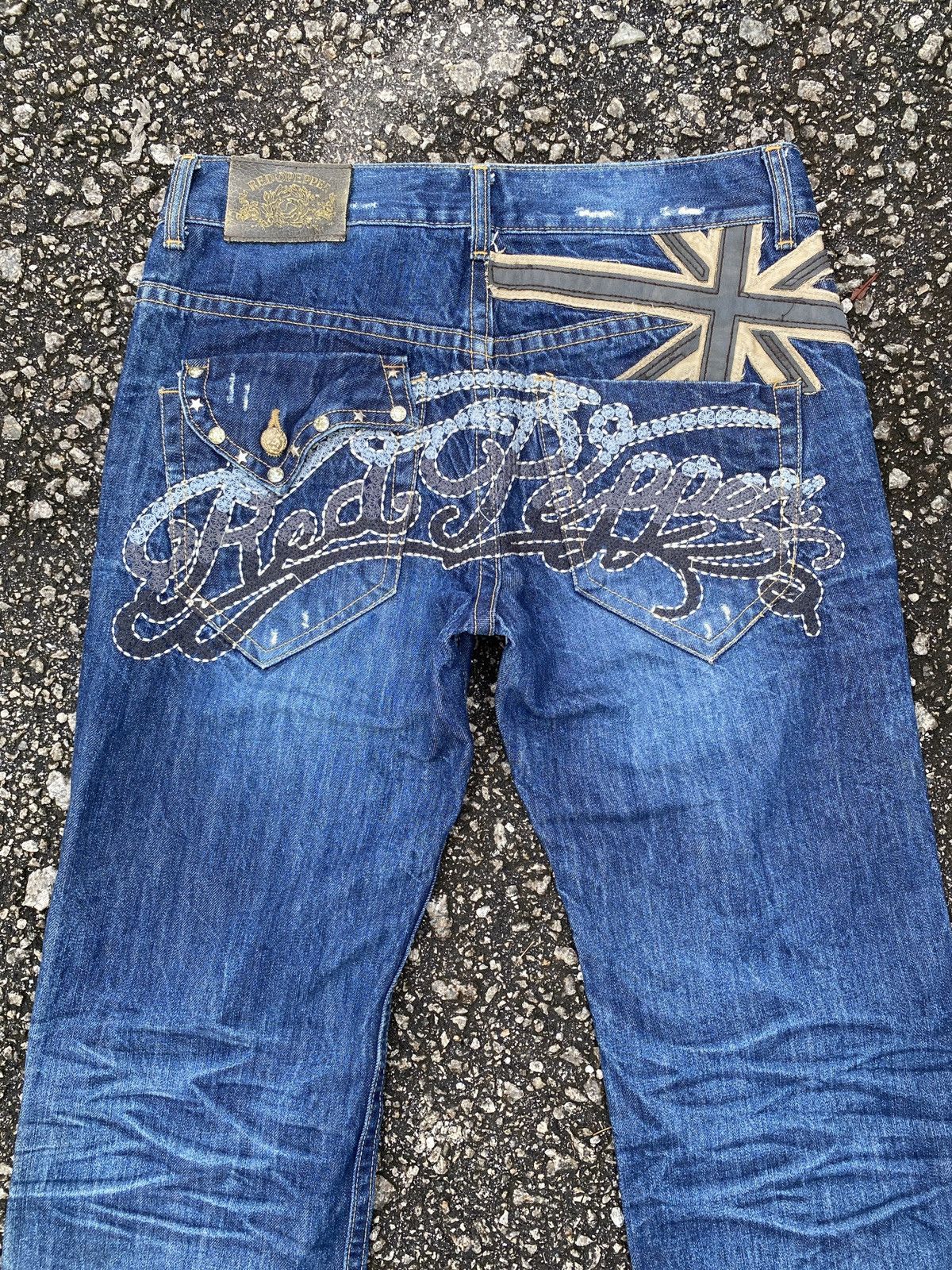 If Six Was Nine × Japanese Brand × Tornado Mart 1990s - Red Pepper Distressed Logo Design Denim Size US 32 / EU 48 - 9 Thumbnail