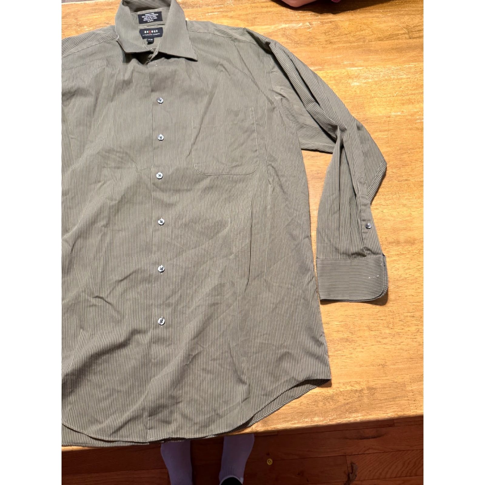 Vintage Axcess Shirt Men’s Size 15.5 32-33 Green Striped Long Sleeve Button Up Shirt Size US M / EU 48-50 / 2 - 4 Thumbnail