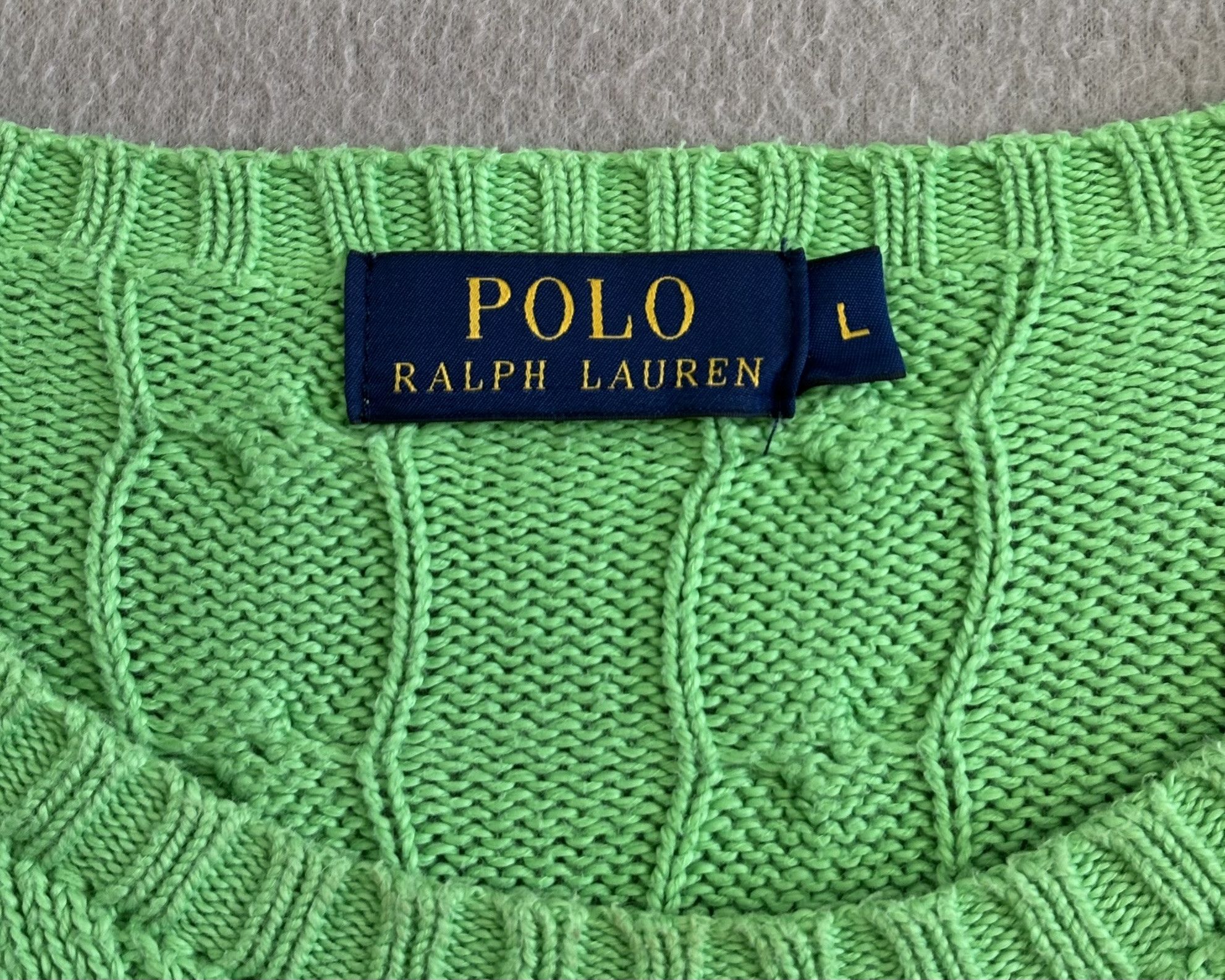 Polo Ralph Lauren Polo Ralph Lauren Cable Knit Green Sweater Large Size L / US 10 / IT 46 - 9 Thumbnail