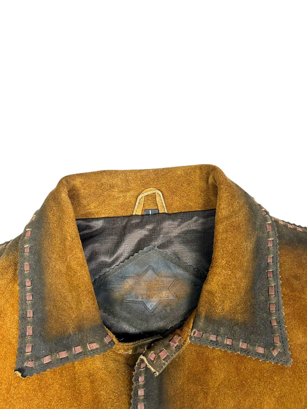 Stars & Stripes Vintage Brown Western Leather Suede Jacket Star And Stripes Size US L / EU 52-54 / 3 - 4 Thumbnail