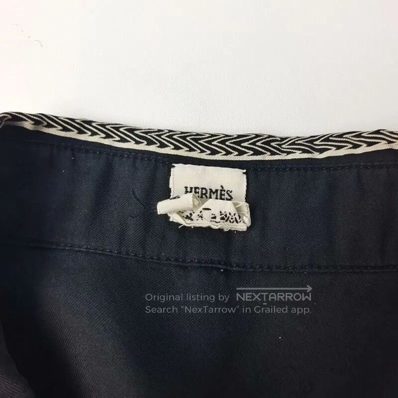 Hermes Hermes Silk Shirt Black Chain Print. Size XXS / US 00 / IT 34 - 3 Thumbnail