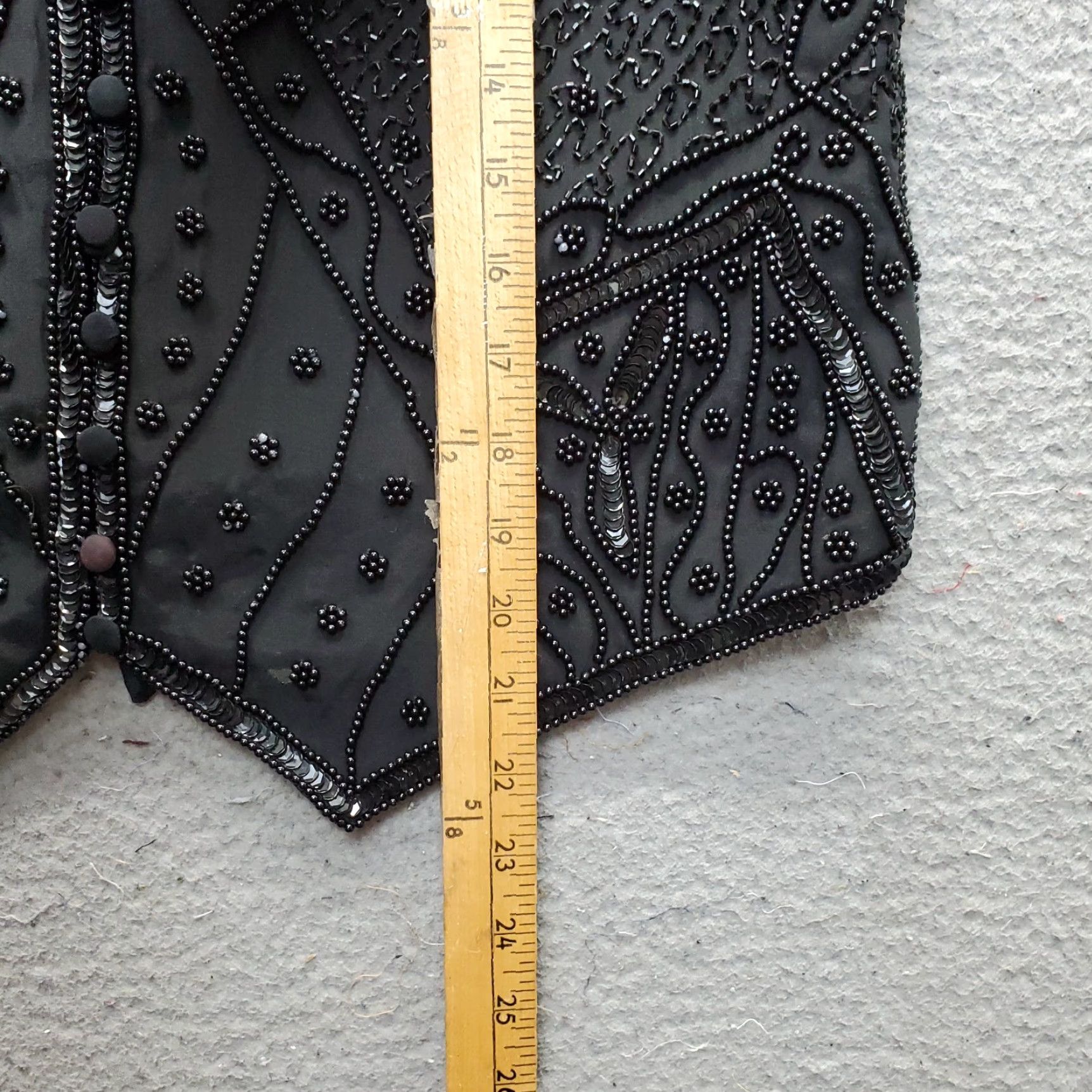 Vintage Spenser Jeremy Formal Vest Womens Size M Black Silk Beaded Sequin Button Front Size M / US 6-8 / IT 42-44 - 4 Thumbnail