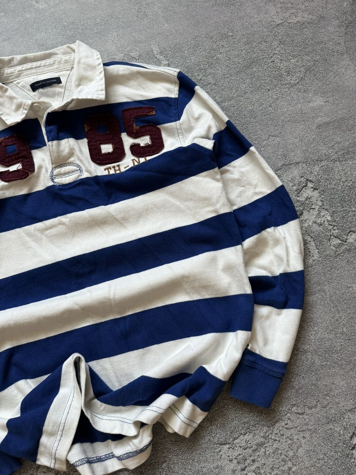 Tommy Hilfiger × Vintage Tommy Hilfiger S striped rugby 🏉 sweatshirt long sleeve polo Size US S / EU 44-46 / 1 - 3 Thumbnail