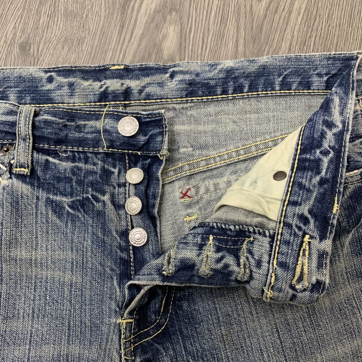 Takeo Kikuchi 🇯🇵Vintage'90s TAKEO KIKUCHI Distressed Patchwork Pant🇯🇵 Size US 33 - 3 Thumbnail