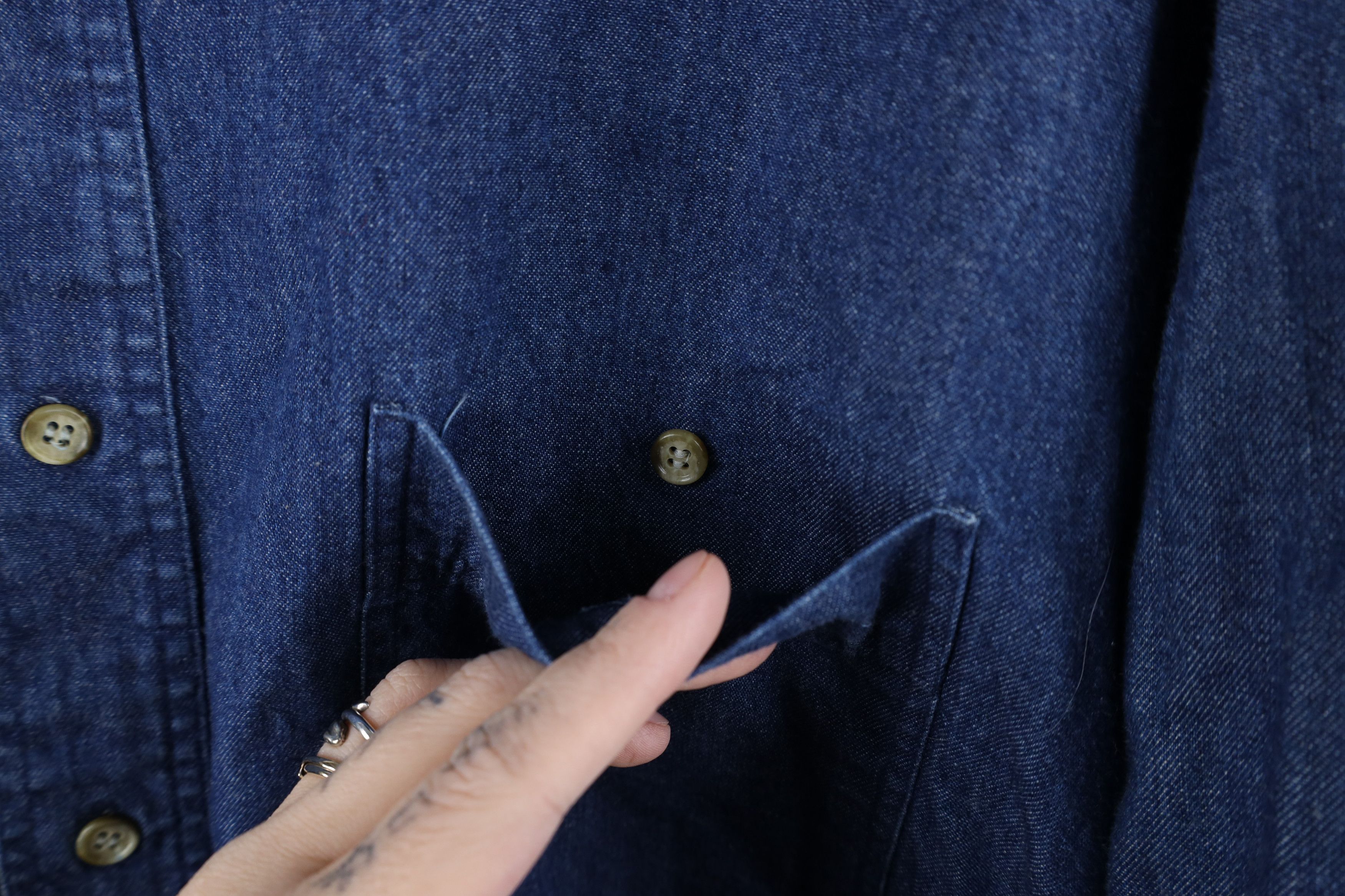 Vintage Vintage 90s Streetwear Collared Denim Jean Button Shirt Size US M / EU 48-50 / 2 - 6 Thumbnail