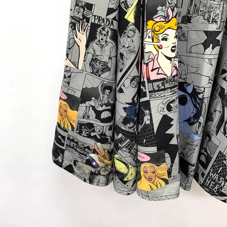 Prada Prada Multi-color cartoon cartoon image full-print cotton Size 25" / US 0 / IT 36 - 4 Thumbnail