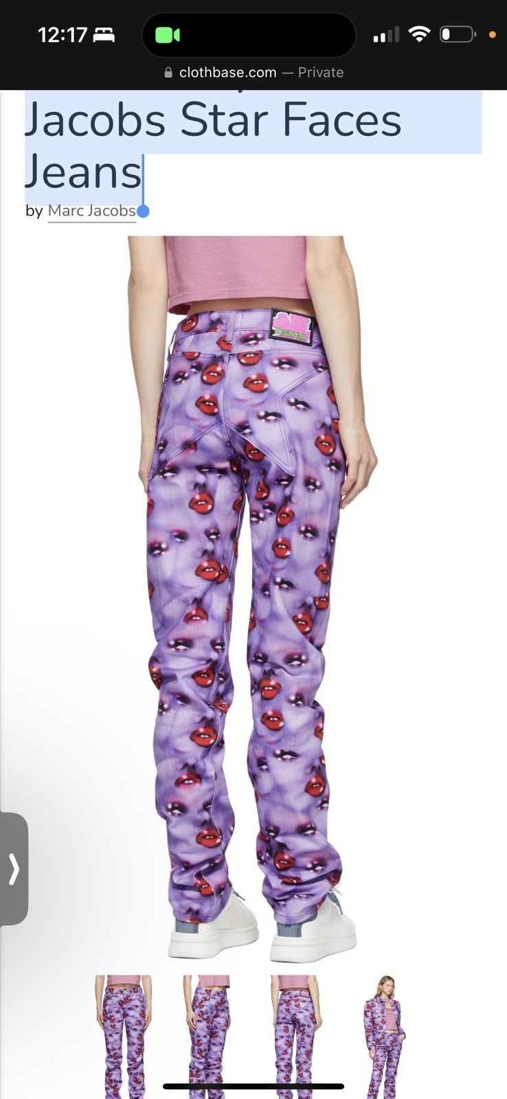 Marc Jacobs Purple Heaven Star Faces Jeans - 501 Purple Multi