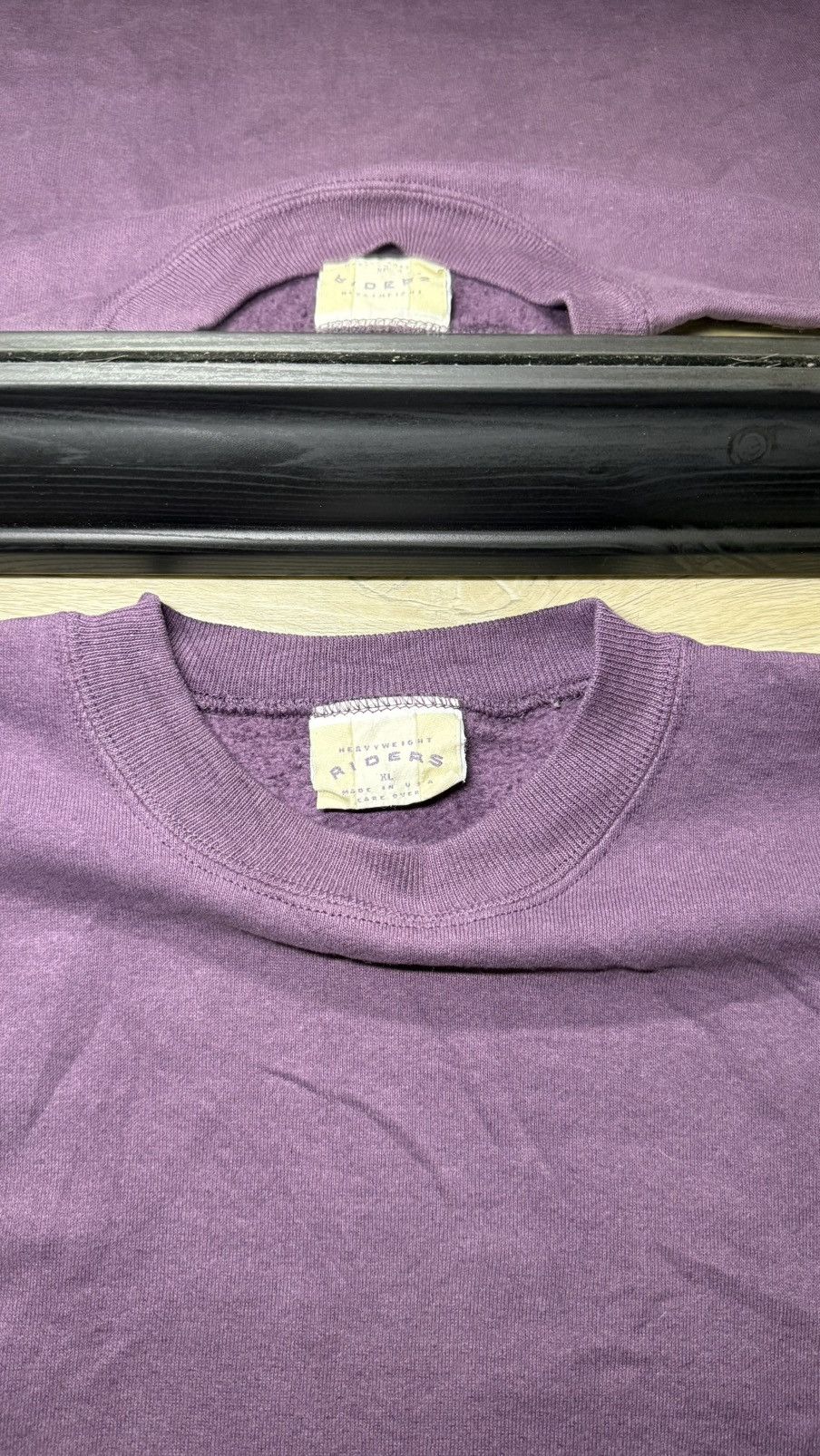 Fruit Of The Loom Vintage / Y2K 1980s Riders Purple Blank Sweatshirt Size US XL / EU 56 / 4 - 4 Thumbnail