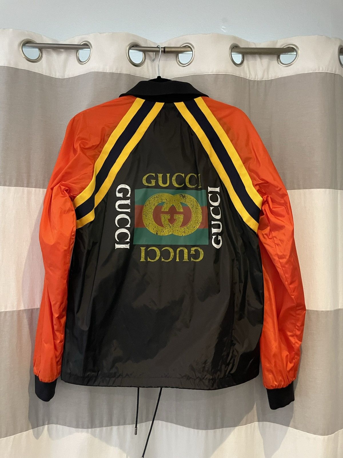 image of Gucci Orange Windbreaker in Black, Men's (Size Small)