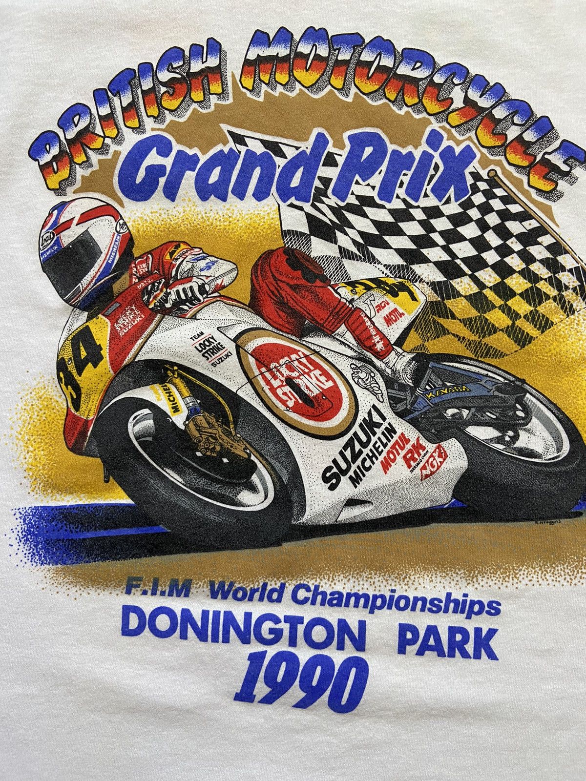 NASCAR VTG 1990 SUZUKI #34 LUCKY STRIKE Grandprix Tee Size US XL / EU 56 / 4 - 3 Thumbnail
