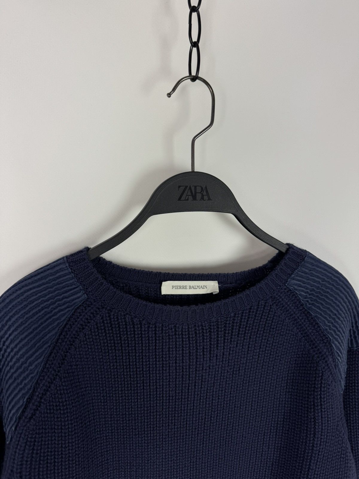 Pierre Balmain Pierre Balmain Wool Blend Knit Navy Sweater Size US L / EU 52-54 / 3 - 3 Thumbnail