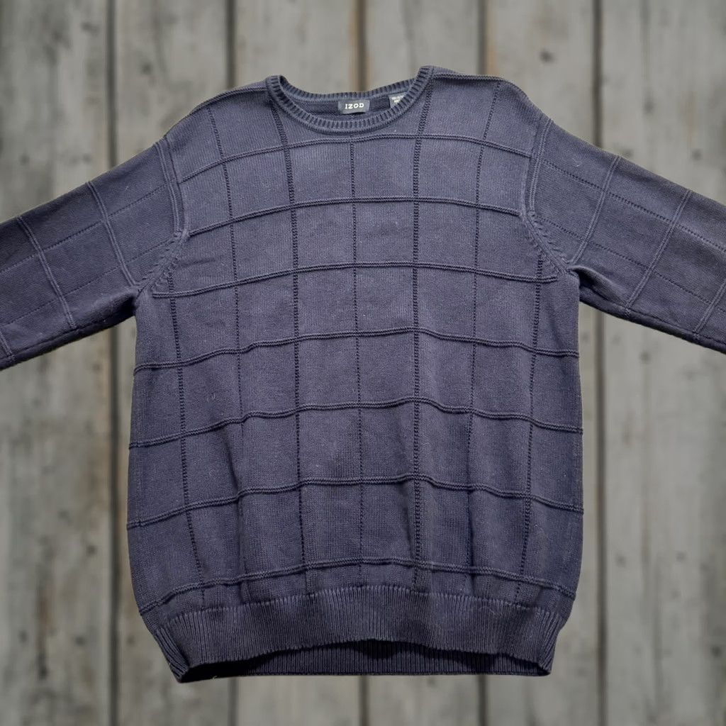 Izod IZOD Pullover Sweater Men Large Blue Geometric Cotton Knitted Casual L Regular Size US L / EU 52-54 / 3 - 1 Thumbnail