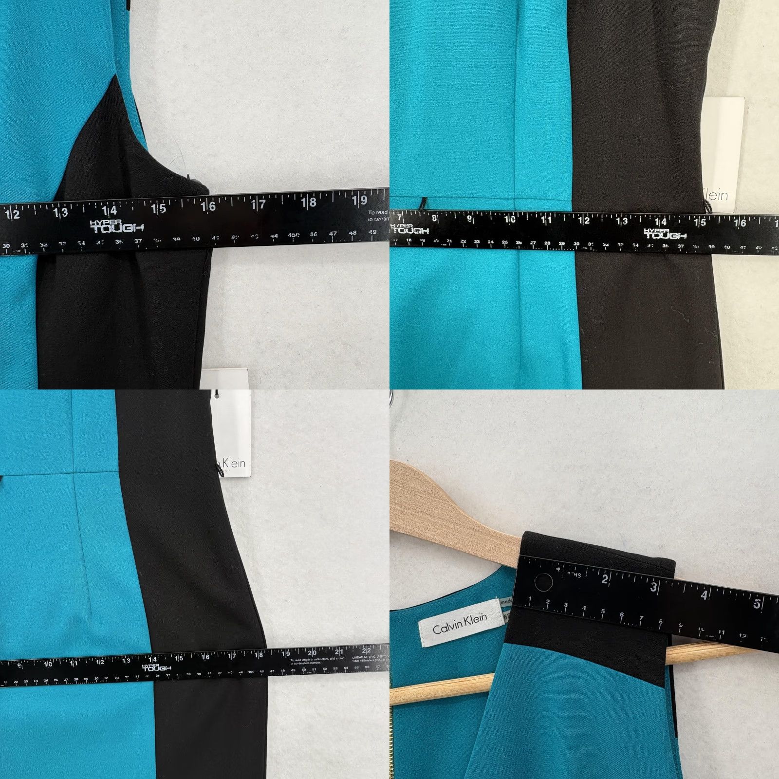 Calvin Klein Calvin Klein Dress Womens 6P Colorblock Sleeveless V-Neck Sheath NWT Blue Black 6P Petite Womens Knee Length Dress Size M / US 6-8 / IT 42-44 - 8 Thumbnail