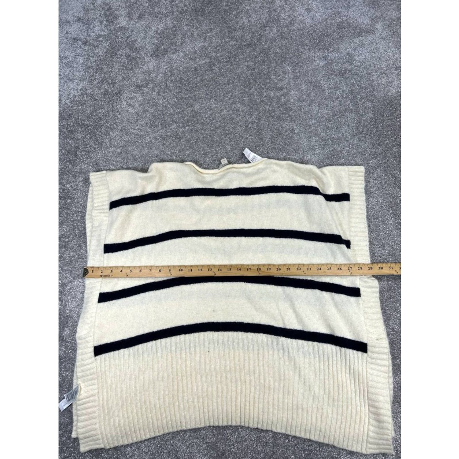 Loft VINTAGE Loft Sweater Womens XS Beige Blue Knit Pullover Poncho New Size XS / US 0-2 / IT 36-38 - 6 Thumbnail