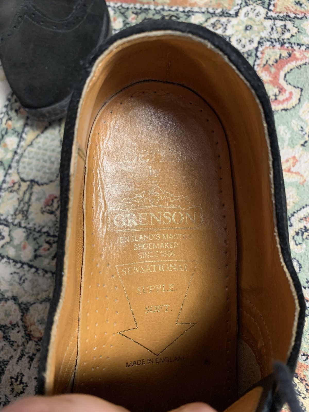 Grenson Beautiful Grenson brogue Suede Black shoes Uk 8 Size US 8 / EU 41 - 11 Thumbnail
