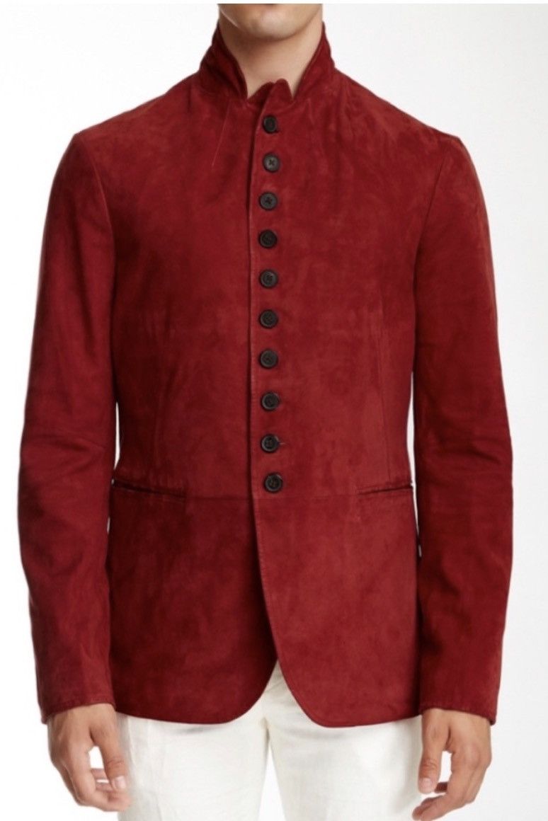 John Varvatos Suede Woodward Multibutton jacket EU 52 USA 42. Size US L / EU 52-54 / 3 - 1 Thumbnail