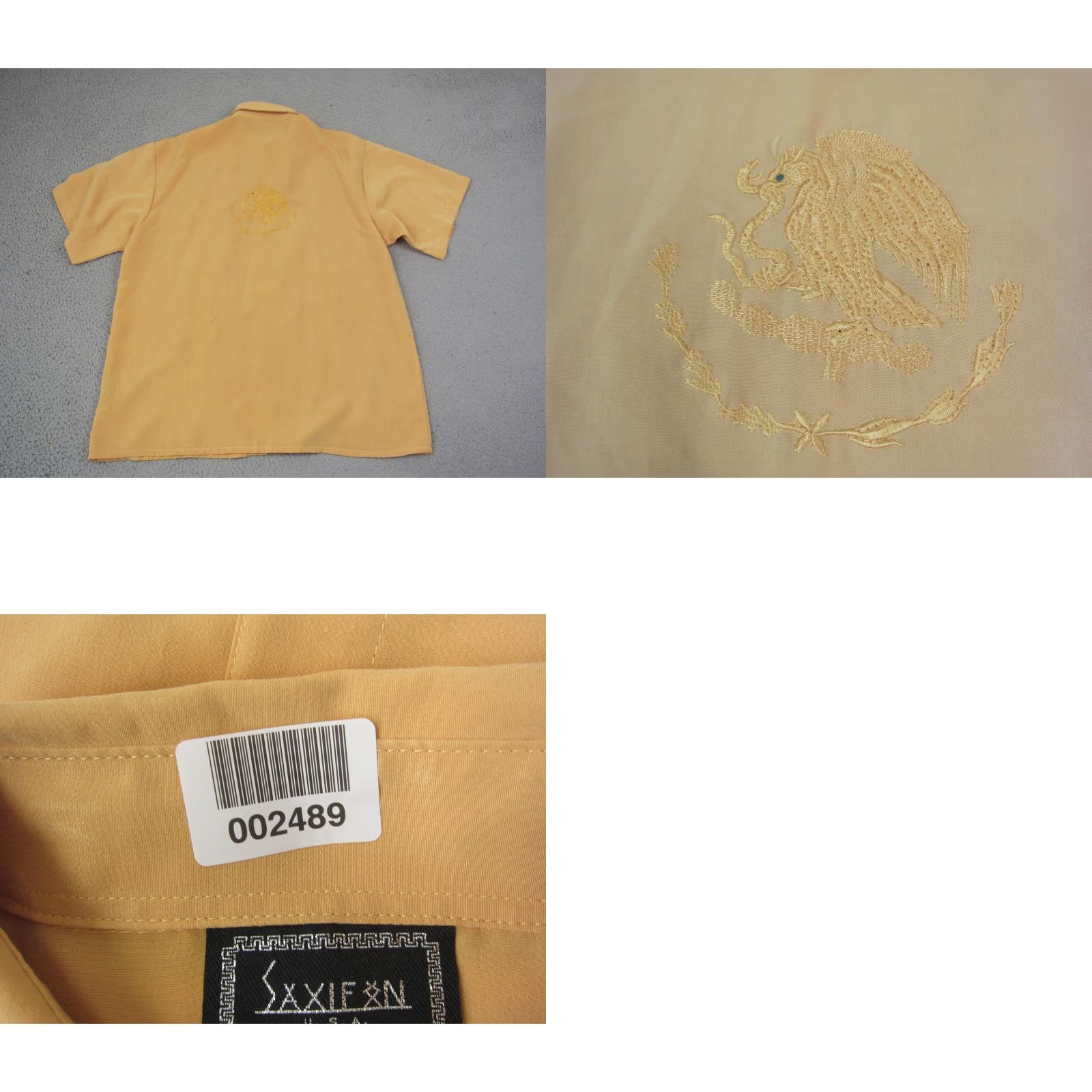 Vintage VINTAGE Saxifon Shirt Mens Adult M Yellow Embroidered Western 90s Button-Up Collared Short Sleeve Size US M / EU 48-50 / 2 - 10 Thumbnail