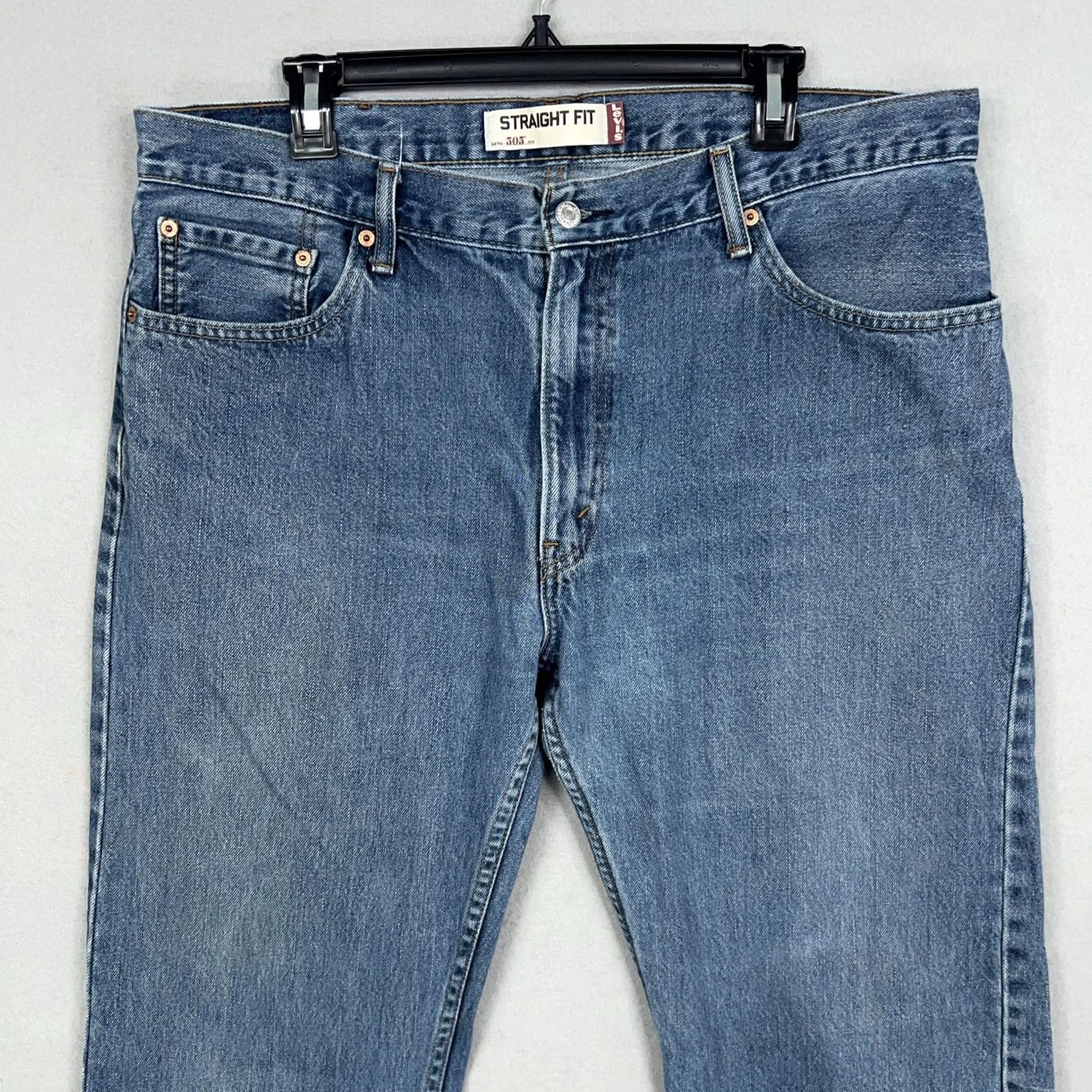 Levi's Levi's Jeans Mens 38x34 Blue Straight Fit Denim 505 Classic 5-Pocket Zip Fly Regular Waist 34 Inseam Mens Jeans Size US 38 / EU 54 - 2 Thumbnail