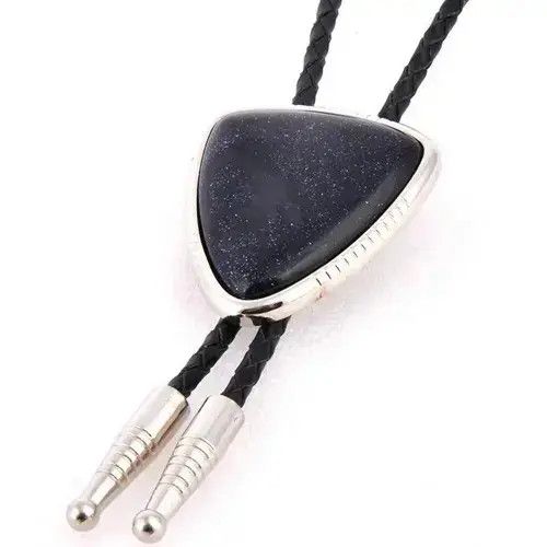 Other Vintage Black Triangle Naturel stone Bolo Tie Size ONE SIZE - 3 Thumbnail