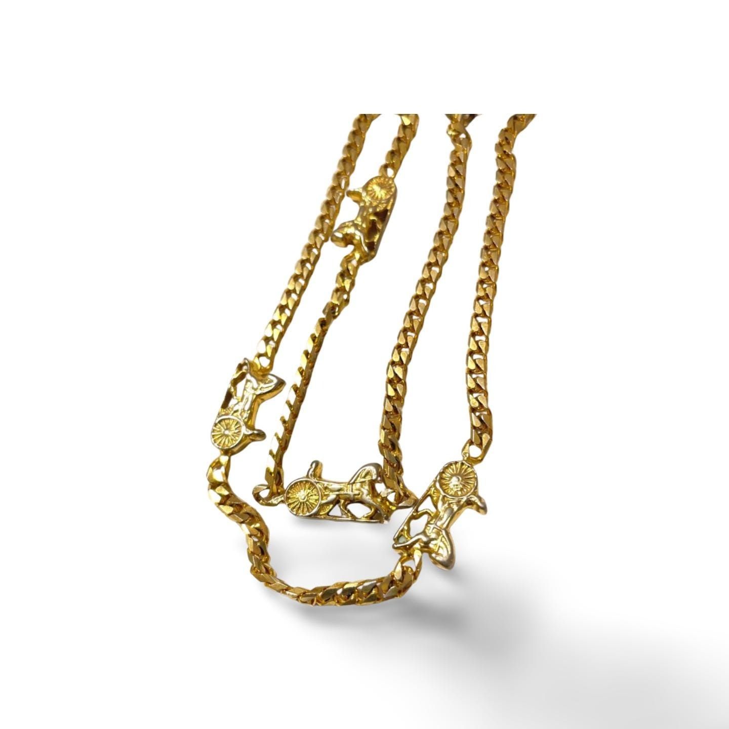 Celine Vintage Celine golden chain necklace with carriage charms. Size ONE SIZE - 9 Thumbnail