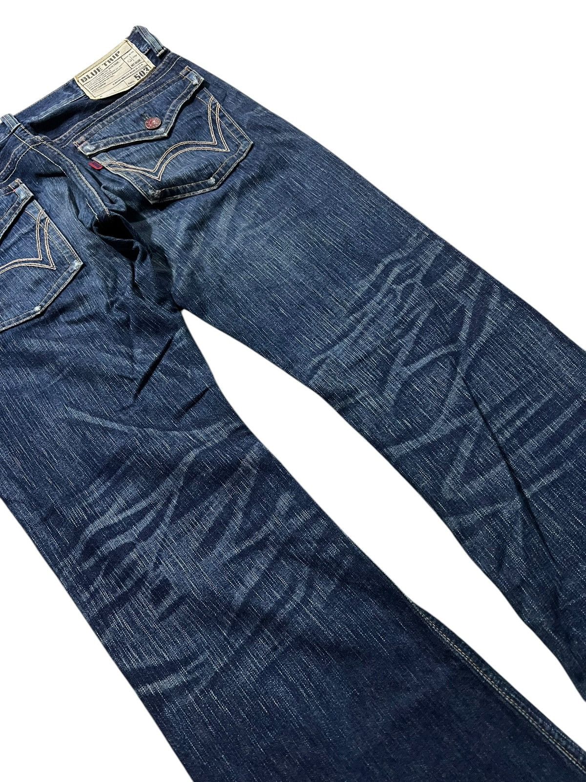Edwin × If Six Was Nine × Japanese Brand 💥FLARE💥VINTAGE EDWIN 503 BLUE TRIP JEANS Size US 34 / EU 50 - 9 Thumbnail