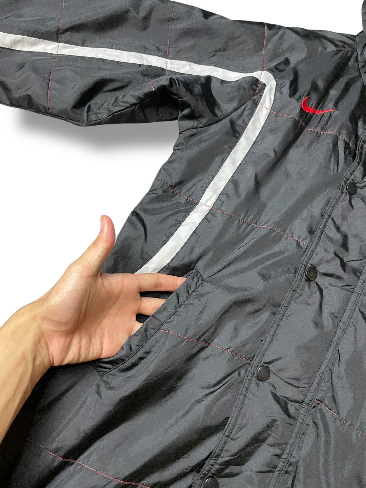 Vintage Vintage Nike Nylon Long Hooded Jacket (113) Size US S / EU 44-46 / 1 - 5 Thumbnail