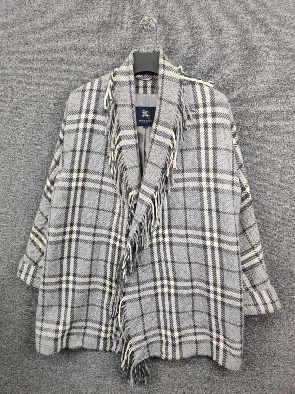 Burberry Burberry London Nova Check Fringe Cape Cardigan Jacket Size US XL / EU 56 / 4 - 2 Thumbnail