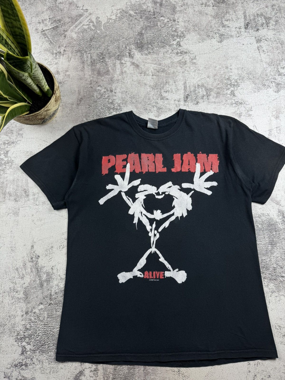 Vintage Pearl Jam 2008 Alive Stickman Men’s Rock Tour Rap Merch Hip Hop T Shirt Jersey Size US L / EU 52-54 / 3 - 5 Thumbnail
