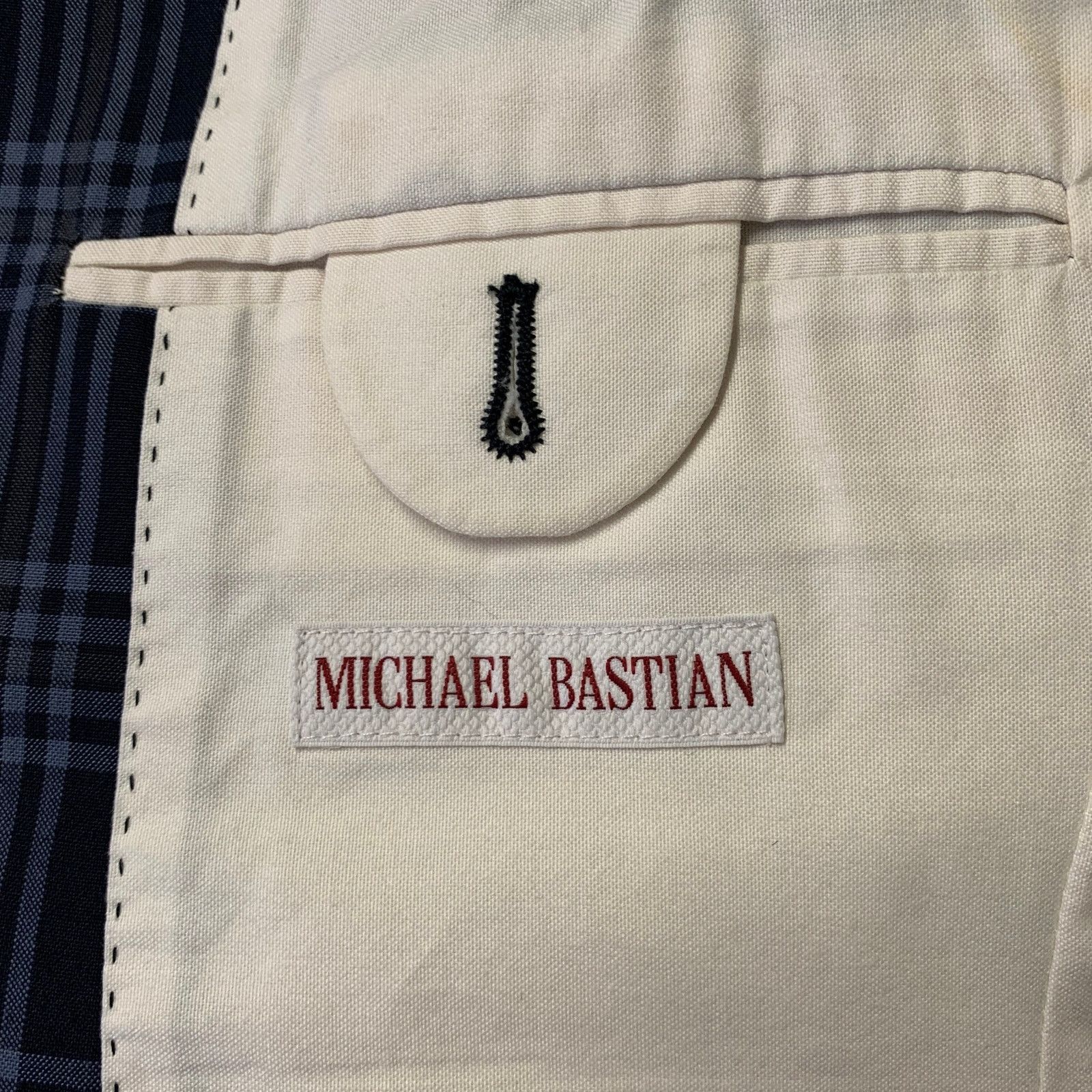Michael Bastian MICHAEL BASTIAN 36 Navy Plaid Cotton Peak Lapel Sport Coat Size 36R - 5 Thumbnail