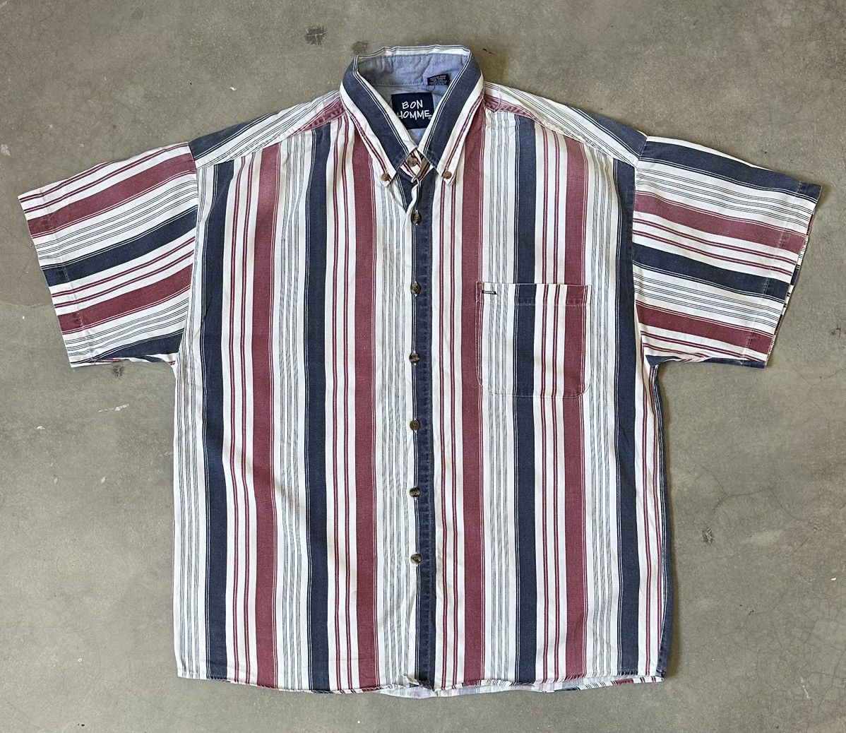 Vintage VINTAGE BON HOMME MEN SHORT SLEEVE 80S MADE IN USA SHIRT Size US XL / EU 56 / 4 - 1 Thumbnail