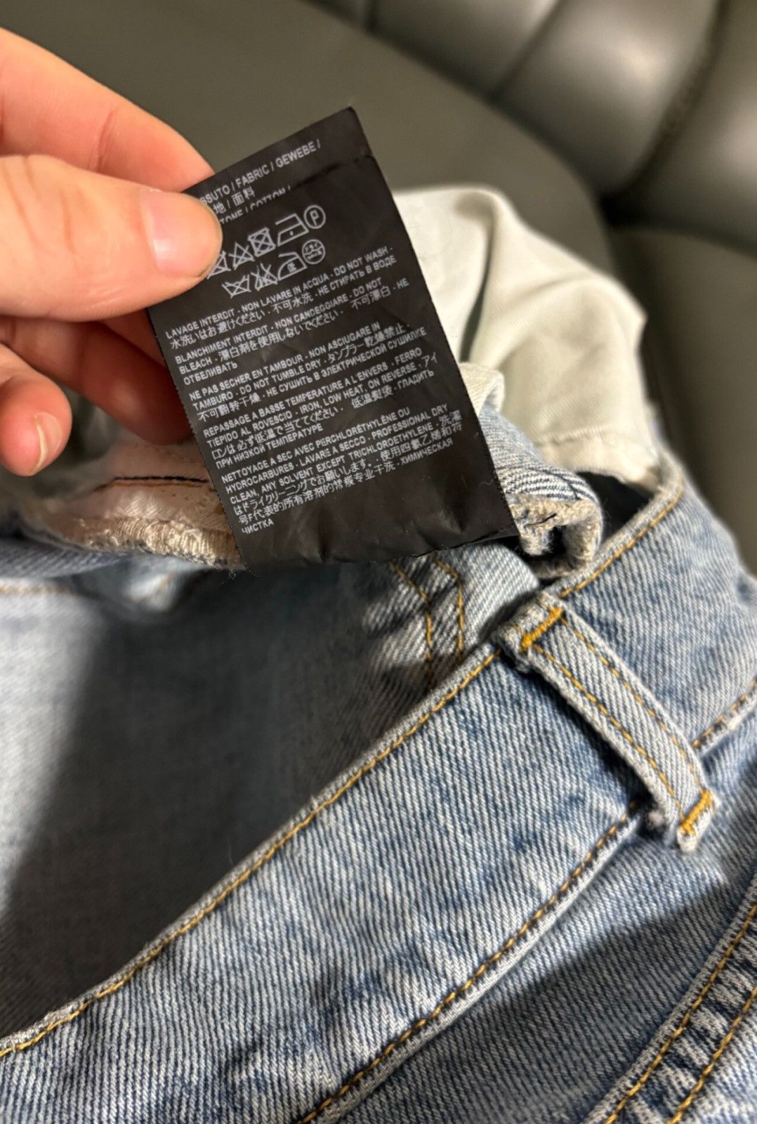 Saint Laurent Paris Saint Laurent SLP 2018SS Light Blue Slashed Washed Jeans Size US 30 / EU 46 - 6 Thumbnail