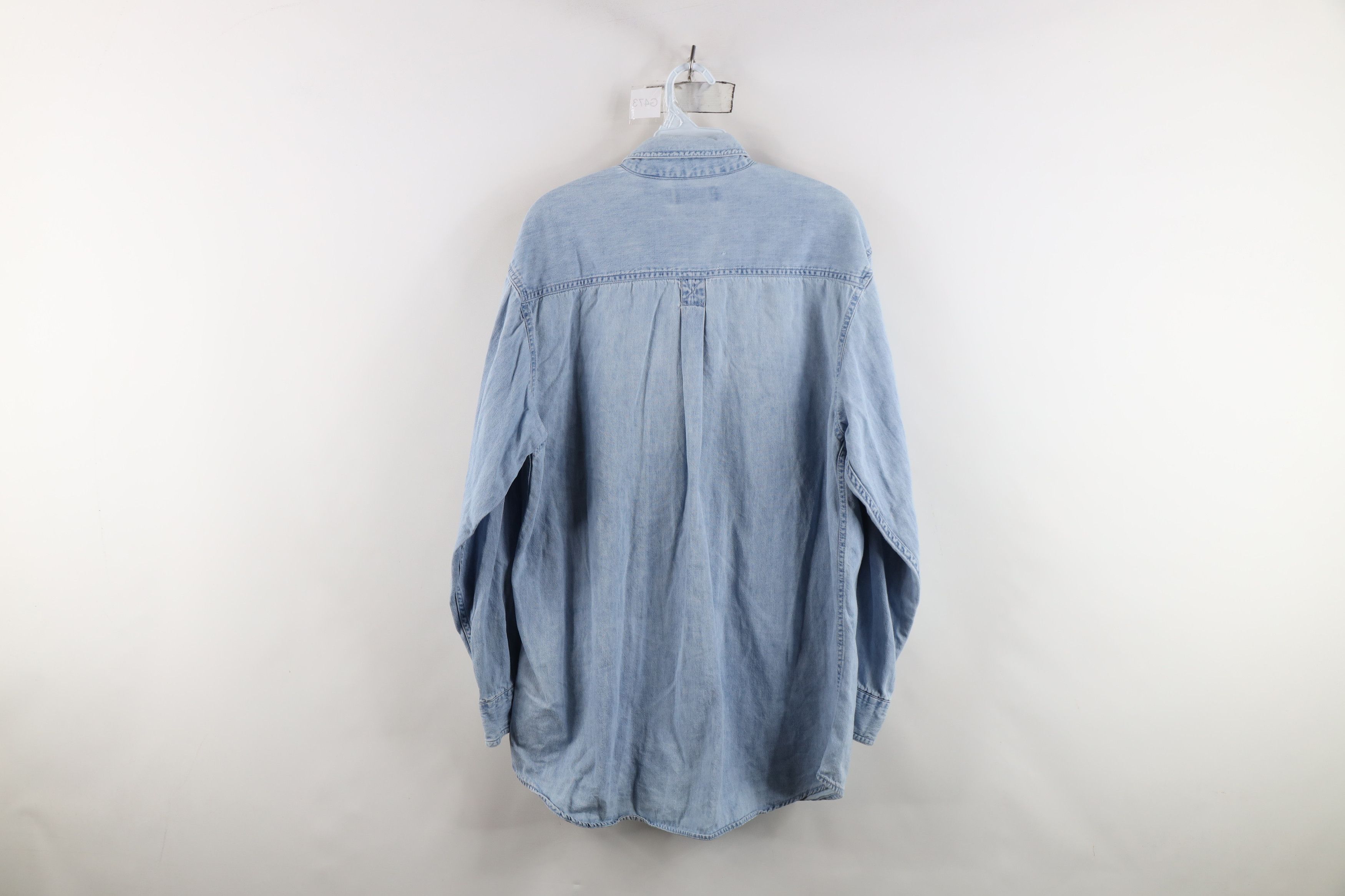 Vintage Vintage 90s Streetwear Denim Jean Collared Button Down Shirt Size US S / EU 44-46 / 1 - 12 Thumbnail