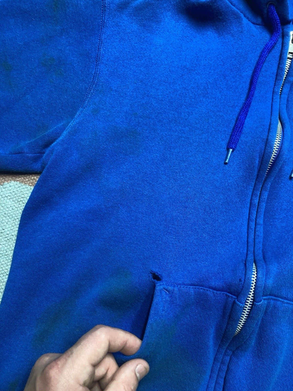 Vintage Vtg 80s hoodie sweatshirt full zip Hanes blank grunge small Size US S / EU 44-46 / 1 - 4 Thumbnail