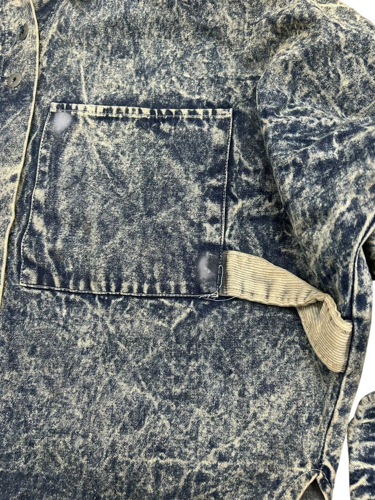 Le Grande Bleu (L.G.B.) Vintage Hot Things 90s Acid Wash Clawn Marks Corduroy Collar Size US L / EU 52-54 / 3 - 7 Thumbnail