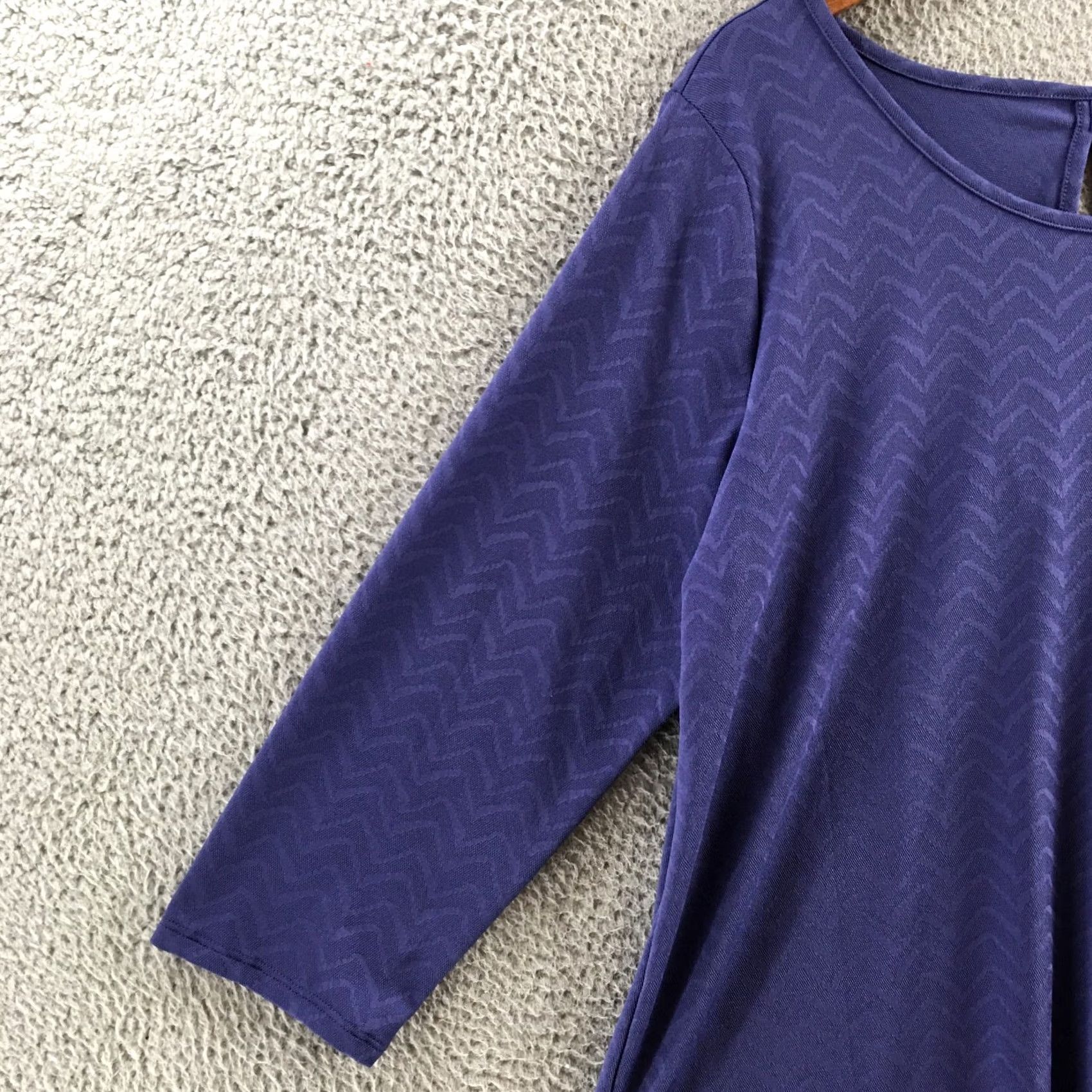 Vintage Xersion Shirt Womens 2XL Skipper Blue Textured Relaxed Fit Polyester Stretch NEW Blouse Casual Shirts Classic All Seasons Mens Womens Girls Boys Size XXL / US 16-18 / IT 52-54 - 4 Thumbnail