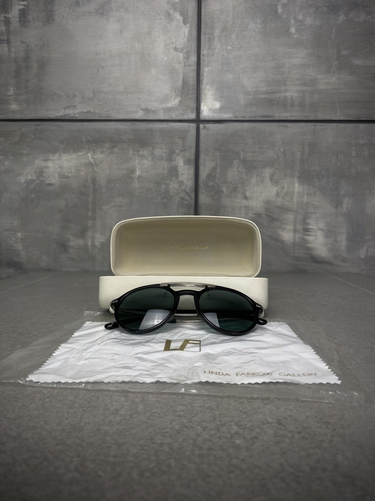 Dries Van Noten × Linda Farrow 🖤 Sunglasses Black/Gunmetal/Navy Size ONE SIZE - 5 Thumbnail