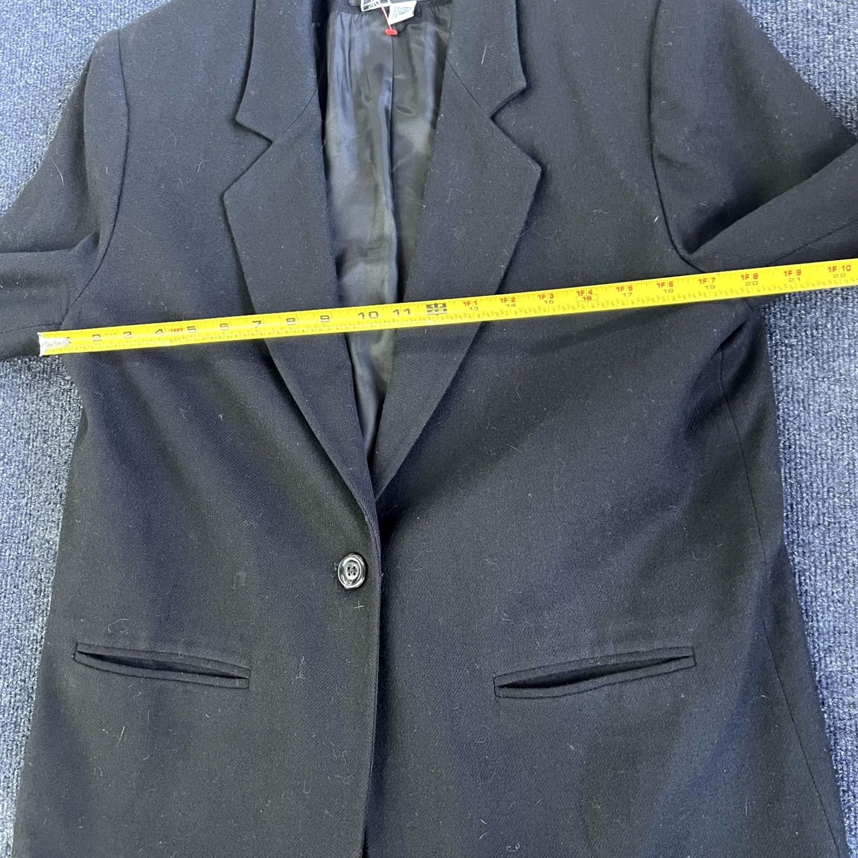 Vintage Sag Harbor Blazer Womens 14 Black Wool Single-Breasted Lined Notch Lapel Career Jacket Size XL / US 12-14 / IT 48-50 - 6 Thumbnail