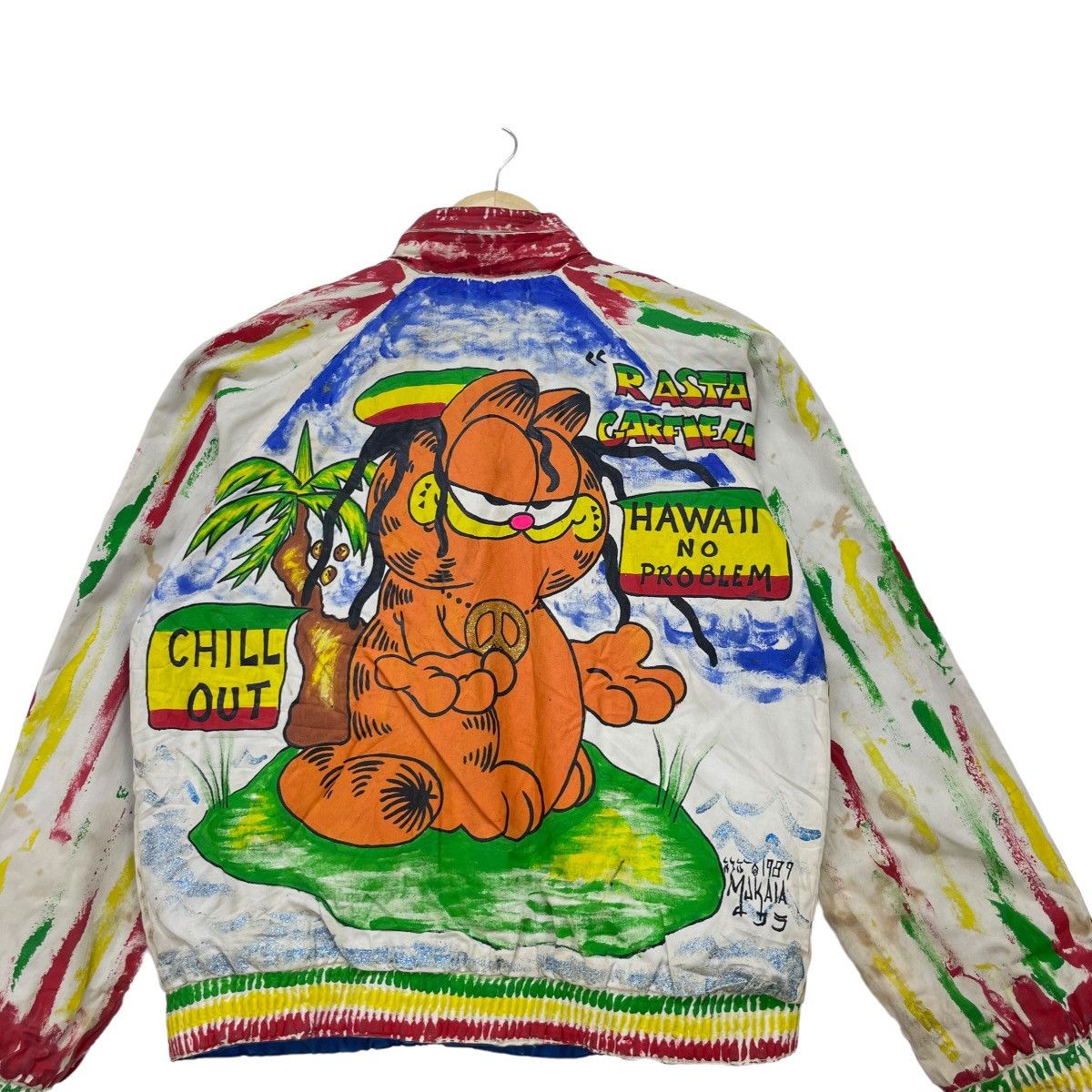 Handmade Custom Made Garfield Rastafari Bob Marley Jacket Size M / US 6-8 / IT 42-44 - 9 Thumbnail
