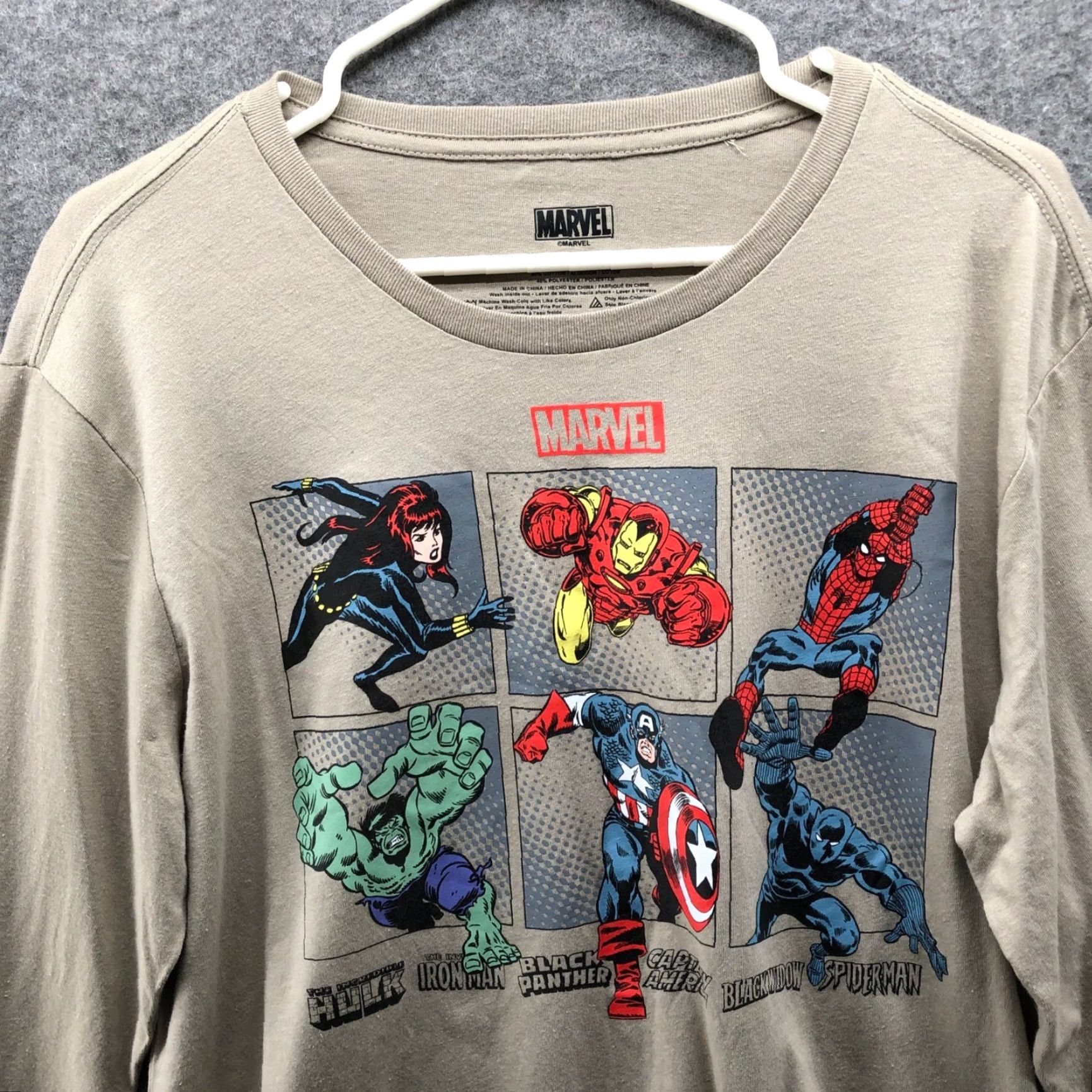Vintage NWT Marvel Avengers Graphic Long Sleeve T-Shirt Mens L Tan Cotton Blend Size US L / EU 52-54 / 3 - 3 Thumbnail