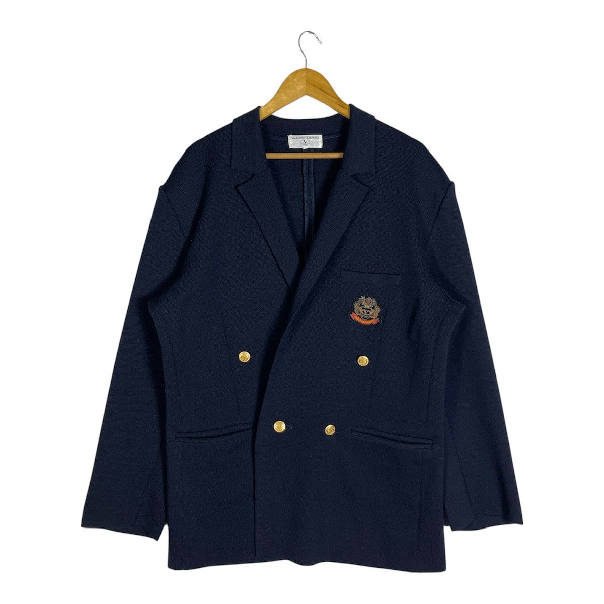 Valentino Valentino Garavani Sport Crest Emblem 100% Wool Knit Jacket Size US M / EU 48-50 / 2 - 1 Thumbnail