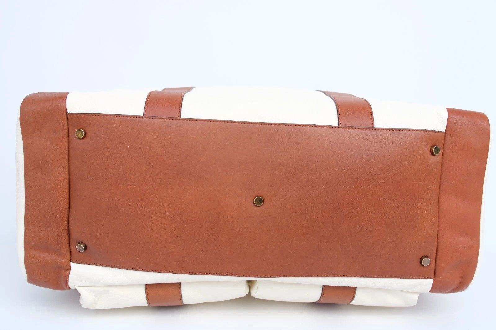 Brunello Cucinelli New Brunello Cucinelli Weekender Bags Travel Brown Cream Size ONE SIZE - 5 Thumbnail