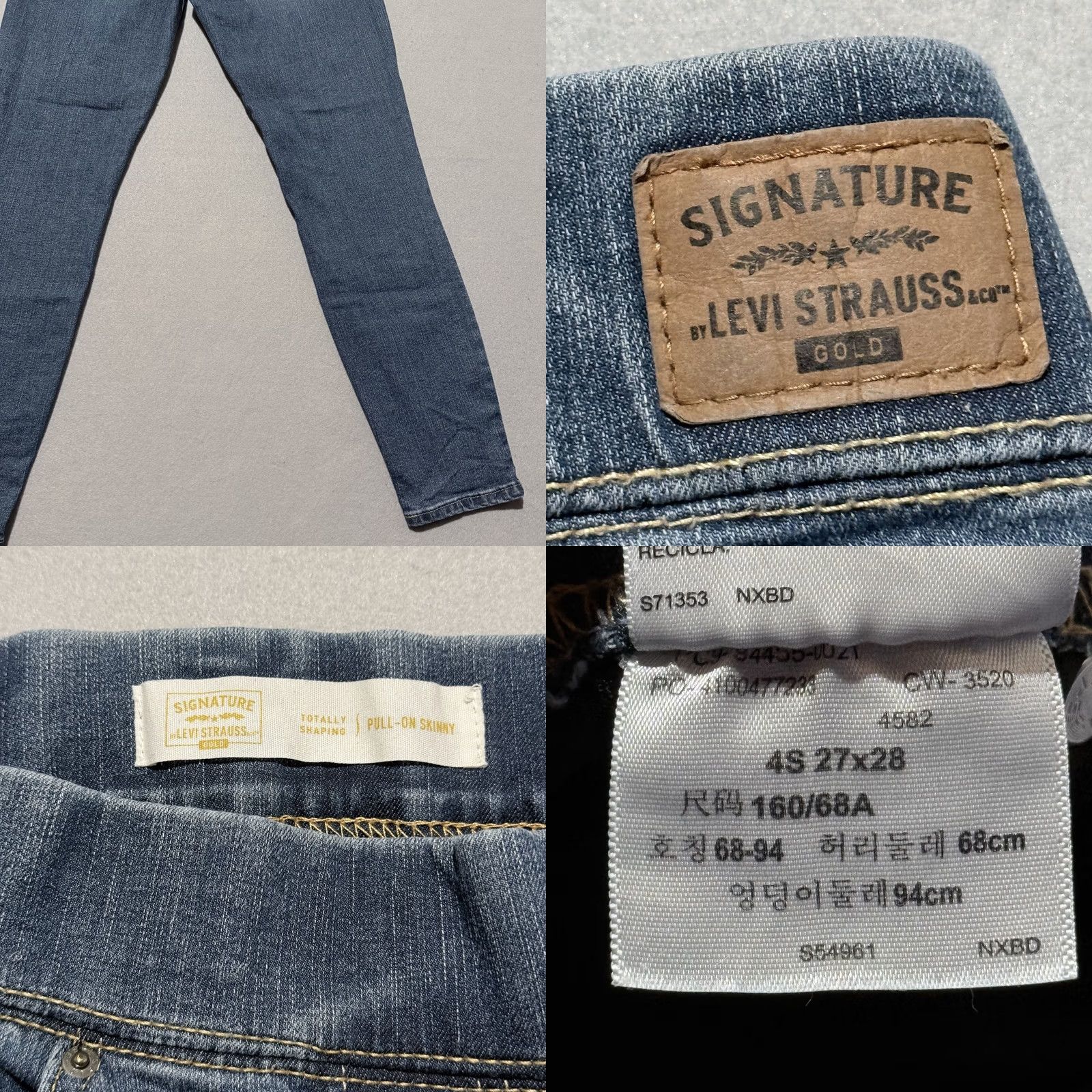 Levi's VINTAGE Signature by Levi Strauss Gold Totally Shaping Pull-On Skinny Jeans Women's - 4S Size 27" / US 4 / IT 40 - 8 Thumbnail