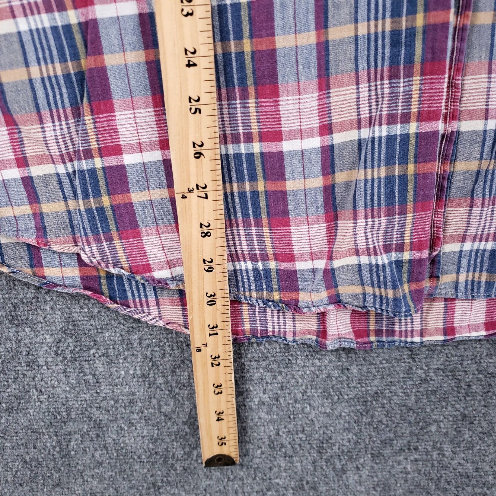 Tommy Hilfiger Tommy Hilfiger Shirt Mens L Large Red Blue Plaid Short Sleeve Button Up Collared Size US L / EU 52-54 / 3 - 5 Thumbnail